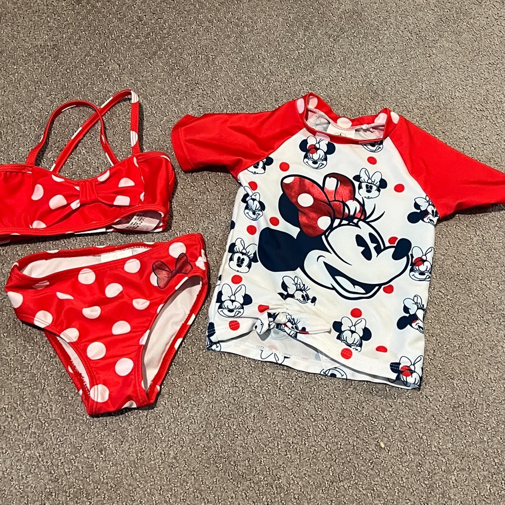 3 Piece Minnie Mouse Swimsuit